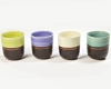 Set of 4 japanese cups, 4 colors