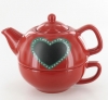 Tea for one "Heart", red