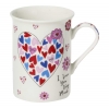 Porcelain mug in a heart shaped gift box, New Bone China